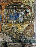 Ной выпускает зверей и птиц на сушу. Мозаика собора Сан-Марко в Венеции. XII в.